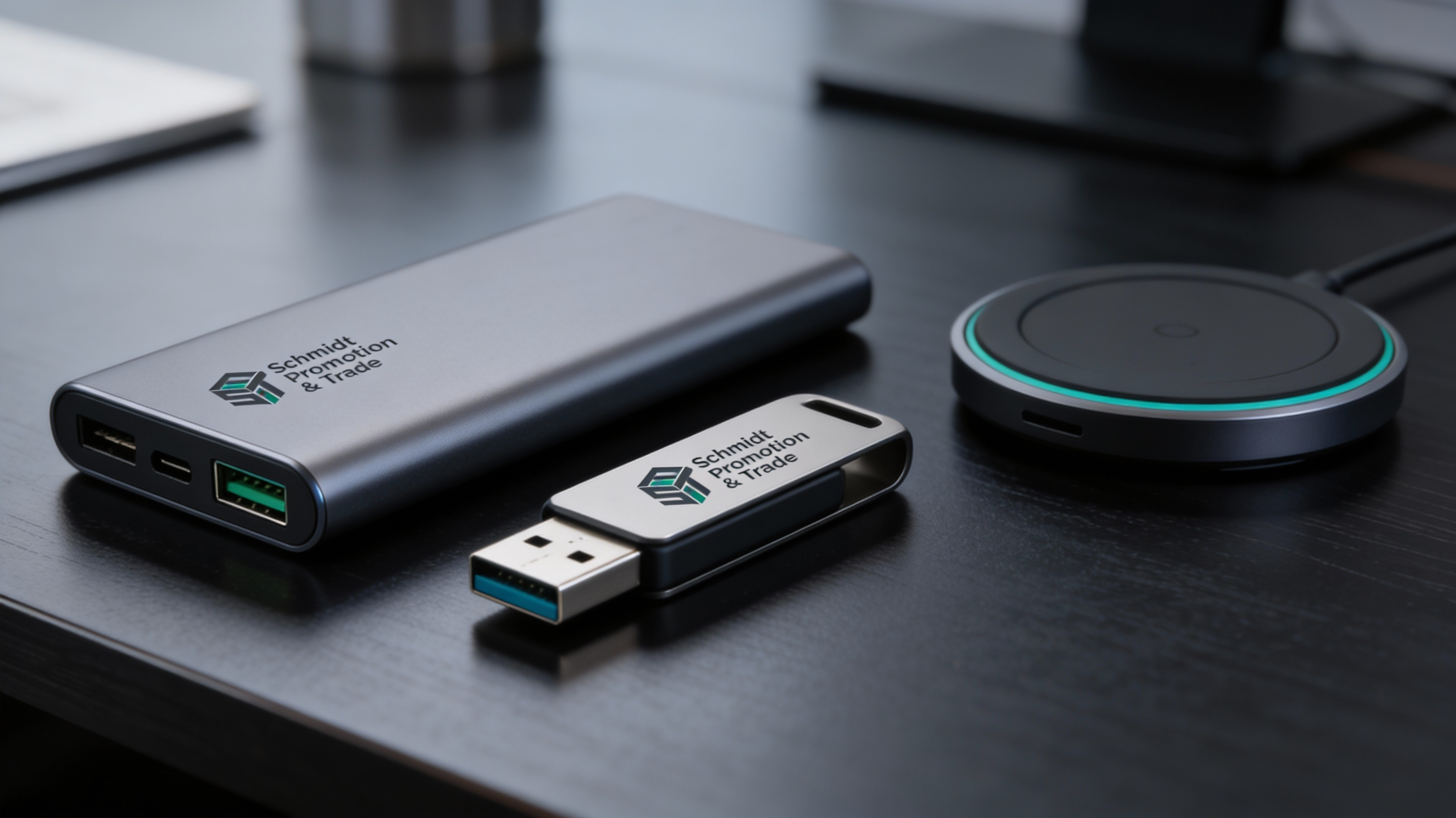 USB-Sticks, Powerbanks und Technik-Gadgets mit Logo