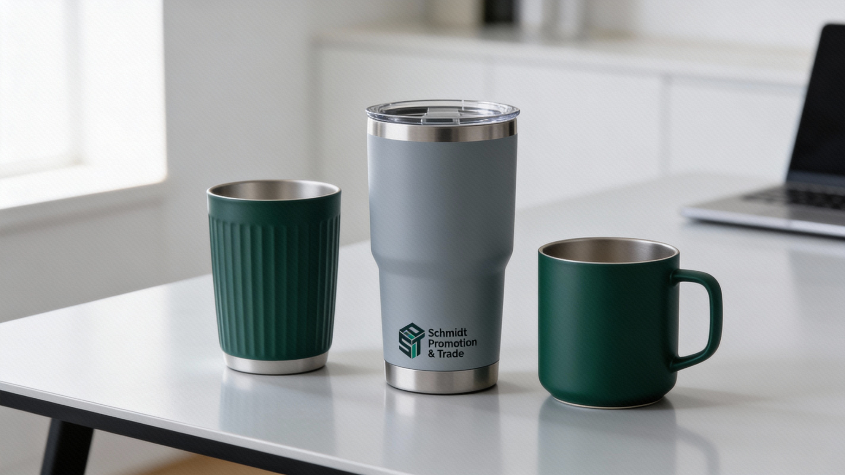 Trinkflaschen und Thermobecher mit Logo als Werbeartikel